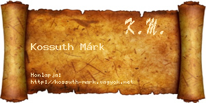 Kossuth Márk névjegykártya