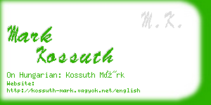 mark kossuth business card